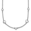 Sterling Silver Rhodium-plated Polished Five Puffed Hearts 16 inch with 2 inch Extender Necklace - Sophia Jewelers