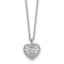 Beaded Cubic Zirconia Heart Necklace in Sterling Silver with Extender, 16 Inch - Sophia Jewelers