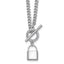 Sterling Silver Rhodium-plated CZ 16 inch with 2 inch extender Lock Pendant Toggle Necklace