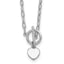 Sterling Silver Rhodium-plated Polished Heart Dangle Paperclip Link 16 Inch with 2 Inch Extension Necklace - Sophia Jewelers