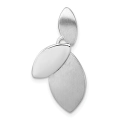 Sterling Silver Rhodium-plated Brushed and Polished Fancy Leaves Chain Slide Pendant