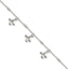 Beaded Three-Leaf Dangles Bracelet in Sterling Silver, 8.75mm, 7 Inch - Sophia Jewelers