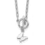 Sterling Silver Rhodium-plated Polished Butterfly Dangle Paperclip Link 16 Inch with 2 Inch Extension Necklace