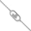 Sterling Silver Rhodium-plated CZ Oval with Butterfly 7 inch with 1 inch Extension Bracelet
