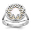 Sterling Silver Rhodium-Plated Polished Filigree Mother of Pearl Filigree Circle Ring, Size 6–8 - Sophia Jewelers