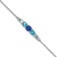 Lab-Created Aquamarine/Cubic Zirconia Bracelet in Sterling Silver, 7 Inch - Sophia Jewelers