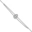 Two-Strand Cubic Zirconia Teardrop Halo Bracelet in Sterling Silver, 1.2mm, 7 Inch - Sophia Jewelers
