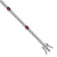 Oval Round Red White Cubic Zirconia Bracelet in Sterling Silver, 4.2mm, 7 Inch - Sophia Jewelers