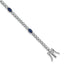 Oval Round Blue White Cubic Zirconia Bracelet in Sterling Silver, 4.2mm, 7 Inch - Sophia Jewelers