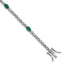 Oval Round Green White Cubic Zirconia Bracelet in Sterling Silver, 4.2mm, 7 Inch - Sophia Jewelers