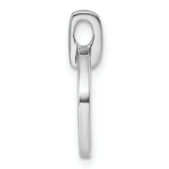 Sterling Silver Rhodium-plated White and Red CZ Open Circle Pendant