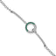 Green Cubic Zirconia Open Circle Bracelet in Sterling Silver, 58.12mm, 7.2 Inch - Sophia Jewelers