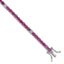 Round Red & White Cubic Zirconia Bracelet in Sterling Silver, 3.68mm, 7 Inch - Sophia Jewelers