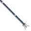 Round Blue & White Cubic Zirconia Bracelet in Sterling Silver, 3.68mm, 7 Inch - Sophia Jewelers