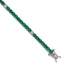 Round Green & White Cubic Zirconia Bracelet in Sterling Silver, 3.68mm, 7 Inch - Sophia Jewelers