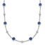 Bezel-Set Round Blue Cubic Zirconia Necklace in Sterling Silver, 16 Inch - Sophia Jewelers