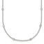 Sterling Silver Polished White CZ 6-Station 16.5 with 1 inch Extension Necklace