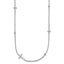 Round Cubic Zirconia Stations Necklace in Sterling Silver with Extender, 15 Inch - Sophia Jewelers