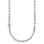 Simulated Pearl Rosary Themed Necklace in Sterling Silver, 19.5 Inch - Sophia Jewelers