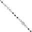 Beaded Black Glass Rosary-Design Bracelet in Sterling Silver, 6.5 Inch - Sophia Jewelers