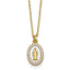 White Cubic Zirconia Miraculous Medal Necklace in Sterling Silver, 15.8 Inch - Sophia Jewelers