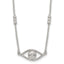 Beaded Evil Eye Necklace in Sterling Silver with Extender, 16.5 Inch - Sophia Jewelers