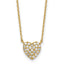Sterling Silver Gold-tone Polished Pave CZ Heart 16 Inch with 2 Inch Extension Necklace