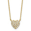 Pave Cubic Zirconia Heart Necklace in Gold-Plated Sterling Silver, 16 Inch - Sophia Jewelers