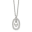 Oval White Cubic Zirconia Heart Necklace in Sterling Silver, 16 Inch - Sophia Jewelers