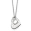 Sterling Silver Rhodium-plated Heart With Heart Cutout 16 inch with 2 inch Extension Necklace