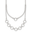 Sterling Silver Polished and Textured Circles Multi-strand 16 inch with 2 inch Extension Necklace