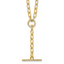 Sterling Silver Gold-tone Polished CZ Paperclip Lariat 17 Inch Necklace