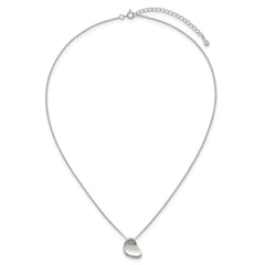 Sterling Silver Polished Pebble 16 Inch with 2 Inch Extension Necklace