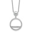 Sterling Silver Rhodium-plated Polished CZ Divided Circle 17.75 inch Necklace