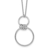 Sterling Silver Rhodium-plated Polished Circles 17.75 inch Necklace