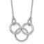 Sterling Silver Rhodium-plated Polished Twisted Ovals and 3 Circles 18.5 inch with 2 inch Extender Necklace