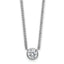 Sterling Silver Rhodium-plated Polished 7.00mm Bezel-set CZ 18 inch Necklace