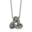 Sterling Silver Polished and Antiqued Beaded Trinity Charm 16 inch Necklace