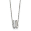 Cubic Zirconia Circle Bead Necklace in Sterling Silver with Extender, 16 Inch - Sophia Jewelers