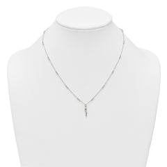 Sterling Silver Polished and Beaded Italian Horn 18 Inch Necklace