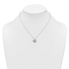 Sterling Silver Polished and Grooved CZ Fish 16 Inch with 2 Inch Extension Necklace