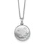 Sterling Silver Rhodium-plated Brushed CZ Circle 17.5 inch Necklace