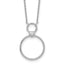Sterling Silver Rhodium-plated Polished CZ Two Circles 17.75 inch Necklace