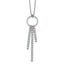 White Cubic Zirconia Circle Drops Necklace in Sterling Silver, 16 Inch - Sophia Jewelers
