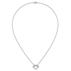 Sterling Silver Rhodium-plated Polished Knot Heart 17.75 Inch Necklace