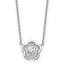 Sterling Silver Rhodium-plated Polished Textured CZ Flower 18 Inch Necklace
