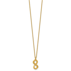 Sterling Silver Gold-tone Polished and Textured Infinity 16 inch Necklace