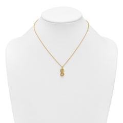 Sterling Silver Gold-tone Polished and Textured Infinity 16 inch Necklace