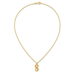 Sterling Silver Gold-tone Polished and Textured Infinity 16 inch Necklace