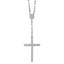 Sterling Silver Rhodium-plated Polished Fancy CZ Latin Cross 16 Inch with 2 Inch Extension Necklace